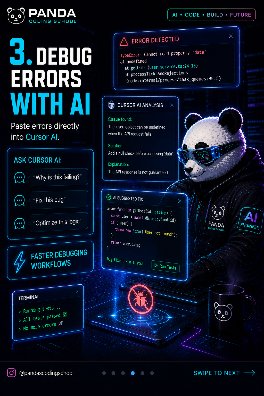 Debug errors with AI